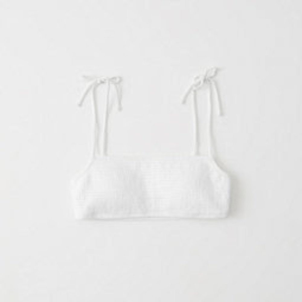 Abercrombie & Fitch | Smocked Bralette Bikini Top White large